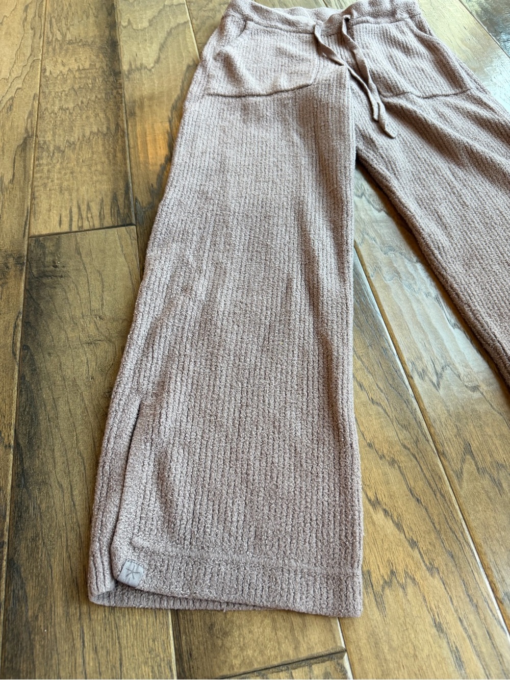 Barefoot Dreams Wide-Leg Ribbed Lounge Pants - Cocoa Brown Color - Picture 5 of 9